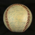 1959-73 New York Yankees Team Signed OAL Cronin Ball Stengel Mantle Maris (JSA)