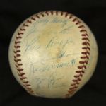 1959-73 New York Yankees Team Signed OAL Cronin Ball Stengel Mantle Maris (JSA)