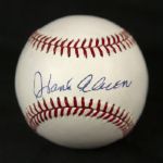 1986-89 Hank Aaron Braves Signed ONL Giamatti Baseball (JSA) 