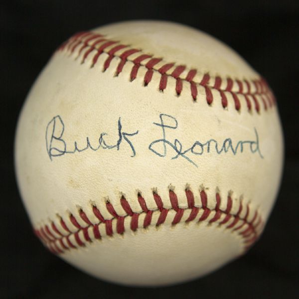 1986-89 Buck Leonard Homestead Grays Signed ONL Giamatti Baseball (JSA)