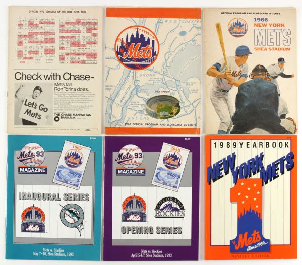 1968-99 New York Yankees & Mets Scorecard Program & Yearbook Collection - Lot of 11 w/ Tom Seaver Signed, 1999 World Series & More (JSA)