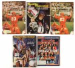 1958-2004 Football Basketball Olympic Signed Sports Illustrated Magazine Collection - Lot of 11 w/ Rick Barry, Sonny Sixkiller, Chick Zimmerman & More (JSA)