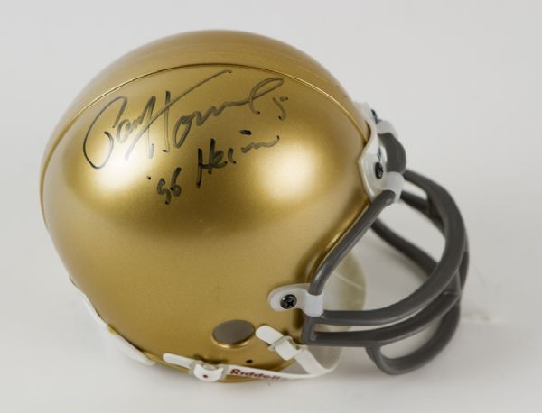 1954-56 Paul Hornung Notre Dame Signed Mini Helmet (JSA)