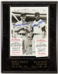 1989 Mickey Mantle Willie Mays New York Yankees/Giants Signed 12" x 15" Display (JSA)