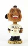 1960s circa Atlanta Braves Screaming Brave My Favorite Baseball Team Vintage 7" Nodder w/ Original Box