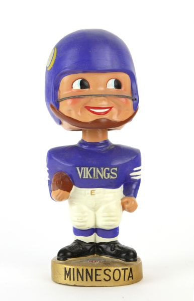 1967 Minnesota Vikings Gold Round Base Nodder w/ Original Box