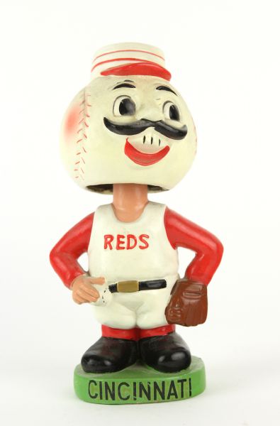 1962 Cincinnati Reds Mr. Red My Favorite Baseball Team Vintage 7" Nodder w/ Original Box