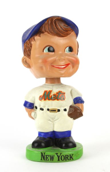 1962 New York Mets My Favorite Baseball Team Vintage 6.5" Nodder w/ Original Box