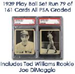 1939 Play Ball Set Run 79 of 161 Cards All PSA Graded Includes Ted Williams Rookie Joe DiMaggio 