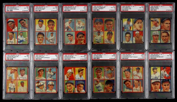 1935 Goudey 4-in-1 Near Set (30 of 36) All PSA Graded Babe Ruths Last Card Ott Greenberg Foxx Terry