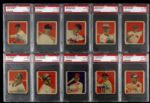 1949 Bowman Baseball Cards All PSA Graded Includes Jackie Robinson Rookie Robin Roberts Rookie Yogi Berra - Lot of 26 