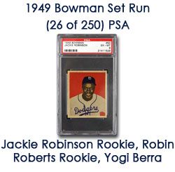 1949 Bowman Baseball Cards All PSA Graded Includes Jackie Robinson Rookie Robin Roberts Rookie Yogi Berra - Lot of 26 