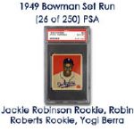 1949 Bowman Baseball Cards All PSA Graded Includes Jackie Robinson Rookie Robin Roberts Rookie Yogi Berra - Lot of 26 