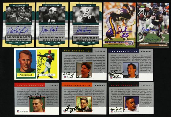 1992-2004 Autographed Football Card Lot Pro Line Upper Deck Pro Set Novacek Rathman Guy Doleman
