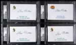 1943-50 Steve Pritko New York Giants Green Bay Packers Signed Index Cards - Lot of Four (PSA/DNA)