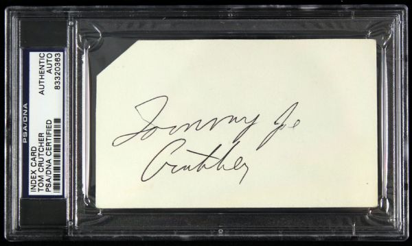 1964-72 Tommy Jo Crutcher Green Bay Packers Signed Index Card (PSA/DNA)