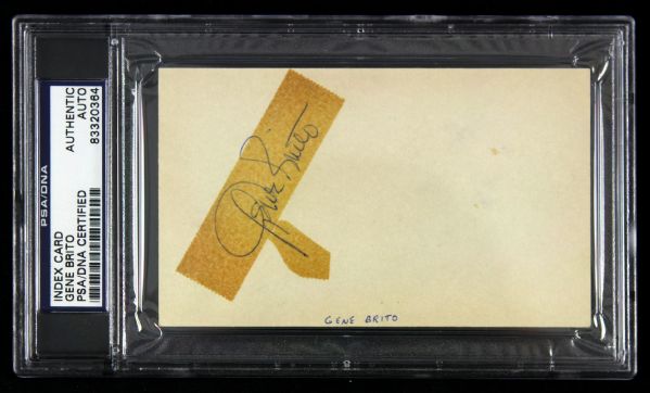 1925-65 Gene Brito Washington Redskins Signed Index Card (PSA/DNA)