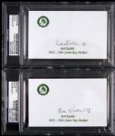 1942-44 Bob Kahler Green Bay Packers Signed Index Card (PSA/DNA) - Lot of Two