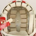 1980's Wisconsin Badgers #11 Game Worn Football Helmet (MEARS LOA)