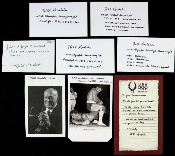 2009 William Kerslake Olympian NASA Signed Photo and Index Cards - Lot of 10 