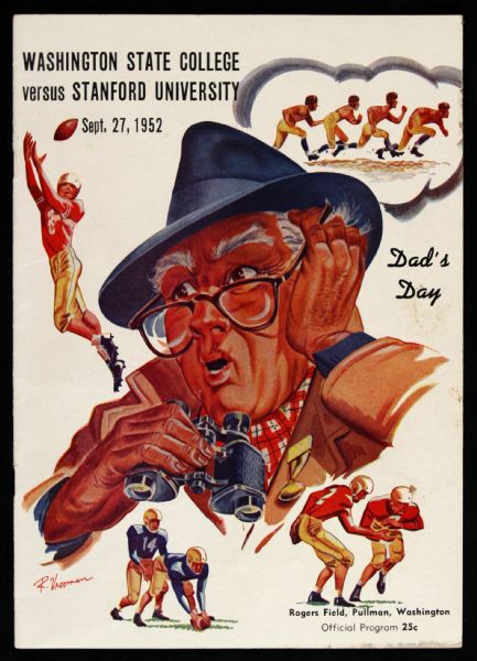 1952 Washington State vs. Stanford Football Program w/ 10 signatures Romney Grove (MEARS LOA)