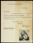 1930 New York Evening Journal Letter Signed by Chris "Red" Cagle Army Brooklyn Dodgers (JSA)