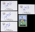 1974-77 Jimmy Allen Pittsburgh Steelers UCLA Signed Index Cards Trading Card - Lot of Five (MEARS LOA)