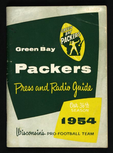 1954 Green Bay Packers Press and Radio Guide 