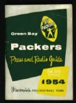 1954 Green Bay Packers Press and Radio Guide 