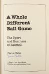 1991 circa Marvin Miller MLBPA Executive Director Signed A Whole Different Ballgame Hardcover Book (JSA)