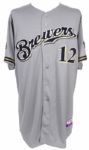 2010 Carlos Villanueva Milwaukee Brewers Game Worn Road Jersey (MEARS LOA/MLB Hologram)