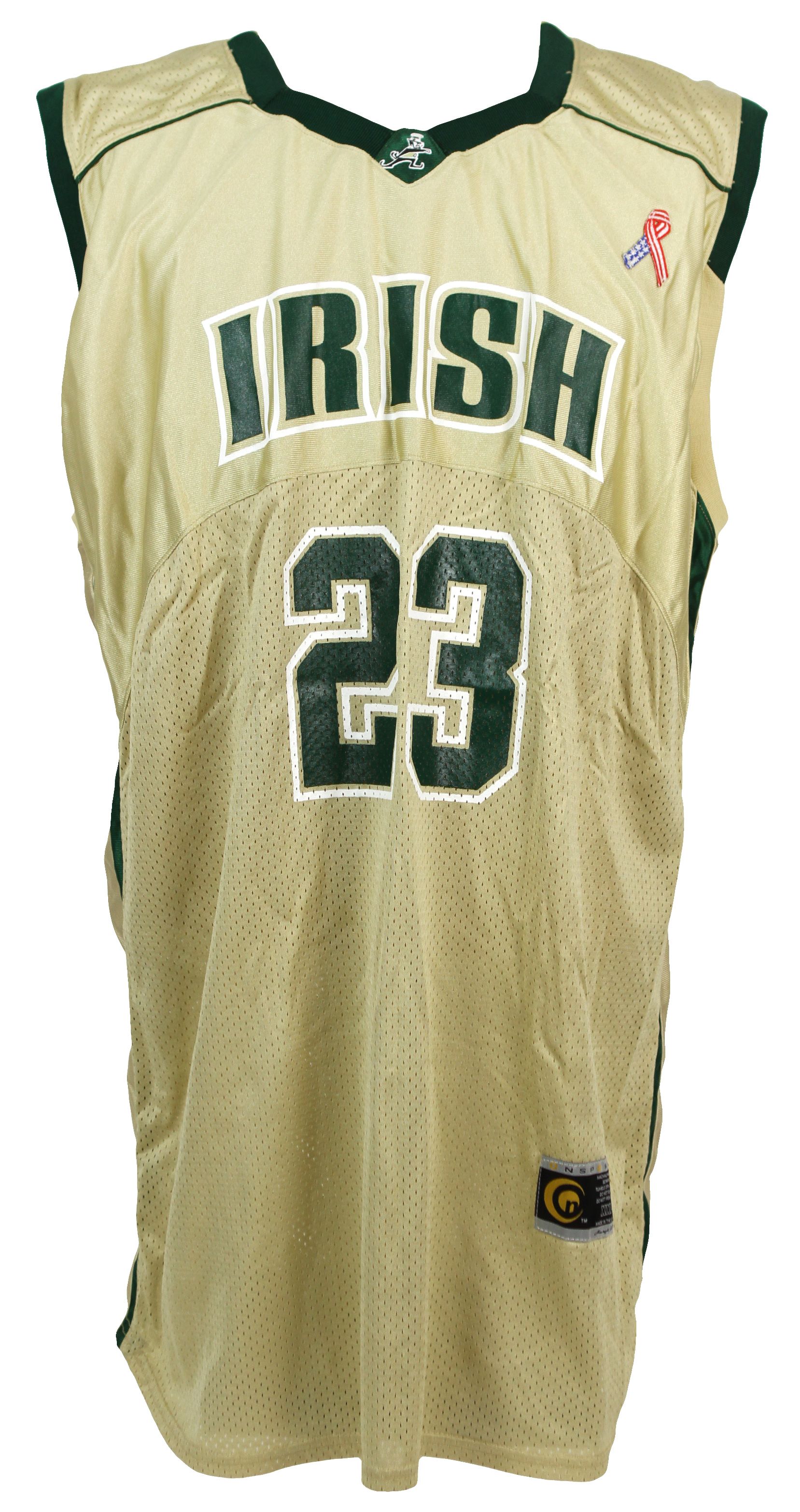 Lot Detail - LeBron James St. Mary - St. Vincent Fighting Irish High School  Game Used Gold Jersey & Shorts