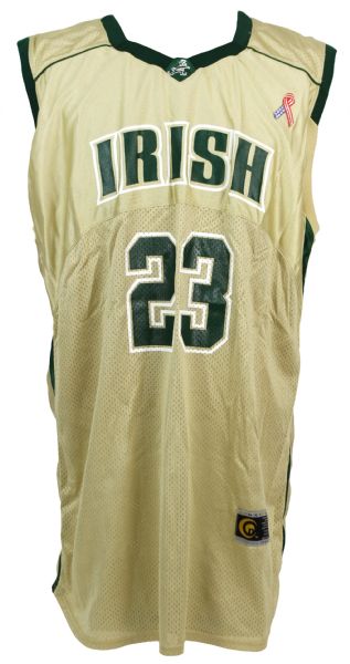 2002 LeBron James Akron St. Vincent/St. Mary Fighting Irish Game Worn High School Uniform (MEARS LOA)