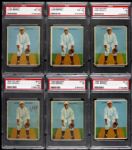1933 Goudey Luke Sewell #114 Cleveland Indians PSA Graded Cards - Lot of 6