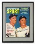 1961 Mickey Mantle New York Yankees Signed 12" x 15" Framed Sport Magazine (JSA)