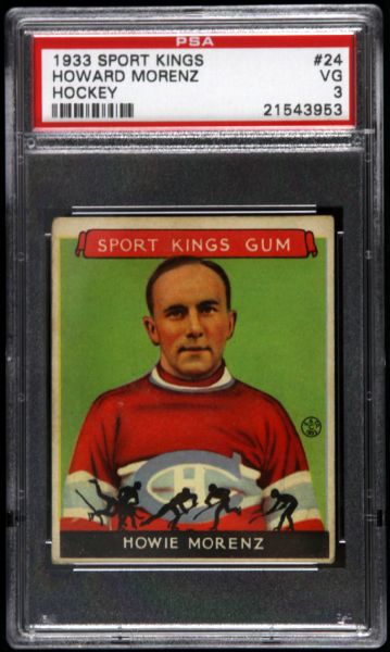 1933 Goudey Sport Kings Howie Morenz #24 Montreal Canadiens (PSA VG 3) (HOF)