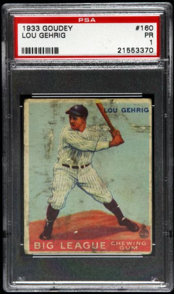 1933 Goudey Lou Gehrig #160 New York Yankees (PSA P 1)