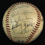 1939 Detroit Tigers Team Signed OAL Harridge Baseball w/ 24 Signatures Including Hank Greenberg, Charlie Gehringer & More *JSA*