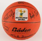 1988-89 Milwaukee Bucks Team Signed Basketball w/ 15 Signatures Including Sidney Moncrief, Terry Cummings & More (JSA)