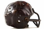 1941-42 Game Worn Leather Football Helmet w/ Facemask & Chin Strap 