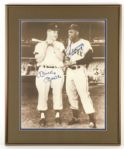 1980s Mickey Mantle Willie Mays New York Yankees/Giants Signed 15" x 18" Framed Photo (JSA)