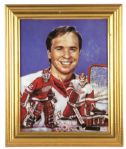 1990s Tim Cheveldae Detroit Red Wings Singed 14" x 17" Framed Lithograph 462/750 (JSA)