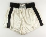 1950s Carmen Basilio Everlast White & Black Training Trunks (MEARS LOA/JO Sports LOA) Collection of Ex-Wife