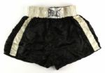 1962 or later Carmen Basilio Post Career Everlast Black & White Trunks (MEARS LOA) Collection of Ex-Wife