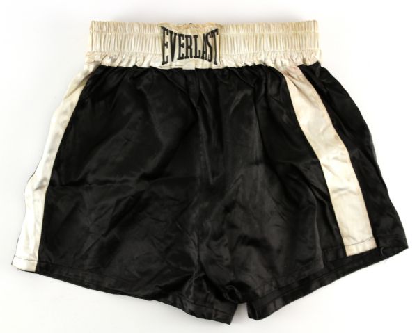 1950s mid Carmen Basilio Everlast Black & White Training Trunks (MEARS LOA/JO Sports LOA) Collection of Ex-Wife