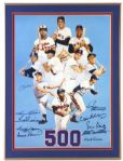 1980s 500 Home Run Club Multi Signed 18" x 24" Framed Ron Lewis Print w/ 10 Signatures Including Mantle, Mays, Williams & More (JSA)