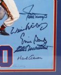 1980's 500 Home Run Club Multi Signed 18 x 24 Framed Ron Lewis Print w/ 10 Signatures Including Mantle, Mays, Williams & More (JSA)