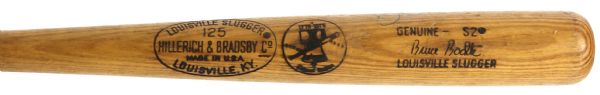 1976 Bruce Bochte California Angels Signed Bicentennial H&B Louisville Slugger Professional Game Used Bat (MEARS LOA/JSA)