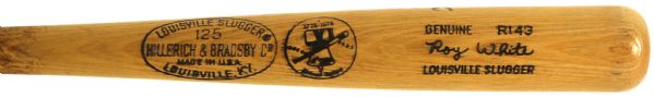1976 Roy White New York Yankees Signed Bicentennial H&B Louisville Slugger Professional Model Game Used Bat (MEARS LOA/JSA)