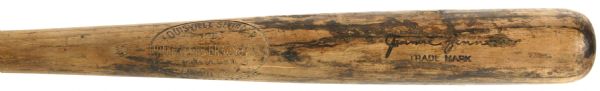 1921-29 Jimmie Zinn Pittsburgh Pirates/Cleveland Indians H&B Louisville Slugger Professional Model Game Used Bat (MEARS LOA) Sidewritten
